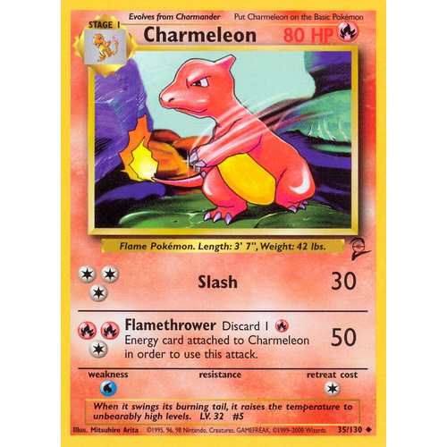 Charmeleon 35/130 Base Set 2 Uncommon Pokemon Card NEAR MINT TCG