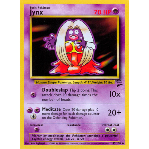 Jynx 45/130 Base Set 2 Uncommon Pokemon Card NEAR MINT TCG