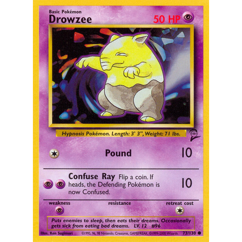 Drowzee 73/130 Base Set 2 Common Pokemon Card NEAR MINT TCG