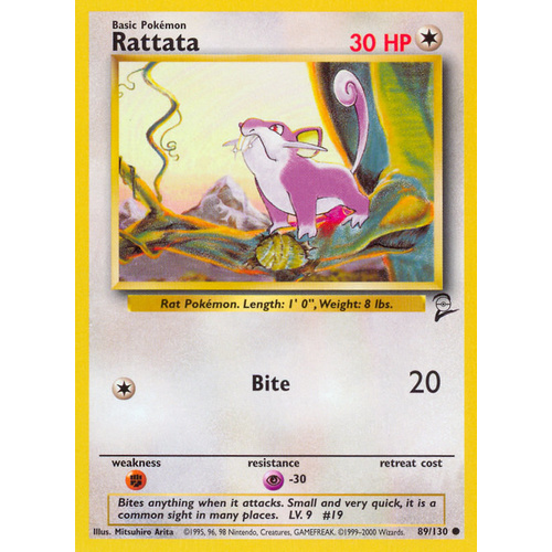 Rattata 89/130 Base Set 2 Common Pokemon Card NEAR MINT TCG