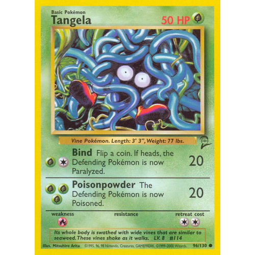 Tangela 96/130 Base Set 2 Common Pokemon Card NEAR MINT TCG