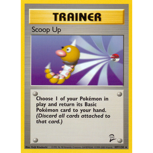 Scoop Up 107/130 Base Set 2 Rare Trainer Pokemon Card NEAR MINT TCG