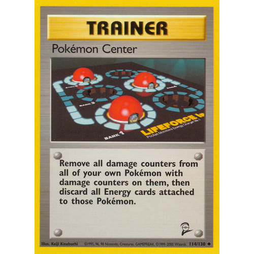Pokemon Center 114/130 Base Set 2 Uncommon Trainer Pokemon Card NEAR MINT TCG
