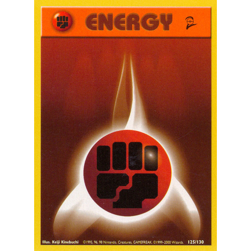Fighting Energy 125/130 Base Set 2 Uncommon Pokemon Card NEAR MINT TCG