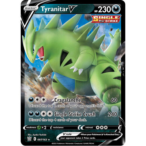 Tyranitar V 97/163 SWSH Battle Styles Holo Ultra Rare Pokemon Card NEAR MINT TCG