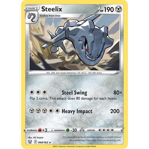 Holo Rare Pokemon TCG Card Steelix 99//163