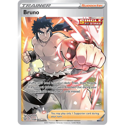 Bruno 158/163 SWSH Battle Styles Full Art Holo Ultra Rare Trainer Pokemon Card NEAR MINT TCG