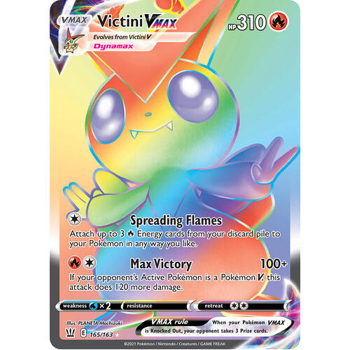 Victini VMAX 165/163 SWSH Battle Styles Full Art Holo Hyper Rare Pokemon Card NEAR MINT TCG