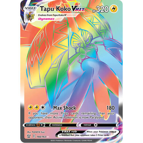 Tapu Koko VMAX 166/163 SWSH Battle Styles Full Art Holo