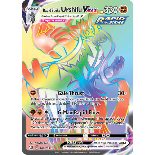 Rapid Strike Urshifu VMAX 169/163 SWSH Battle Styles Full Art Holo Hyper Rare Pokemon Card NEAR MINT TCG