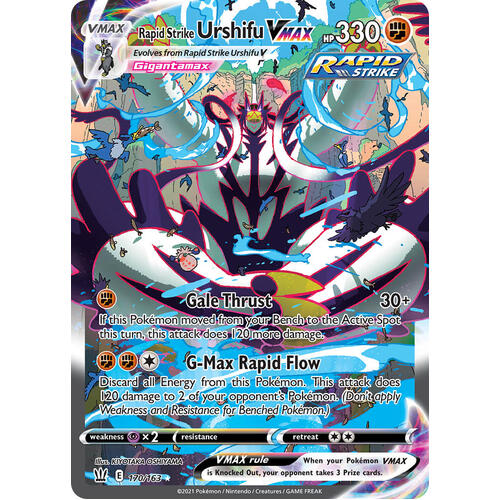 Rapid Strike Urshifu VMAX 170/163 SWSH Battle Styles Full Art Holo Secret Rare Pokemon Card NEAR MINT TCG