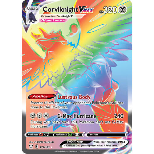 Corviknight VMAX 171/163 SWSH Battle Styles Full Art Holo Hyper Rare Pokemon Card NEAR MINT TCG
