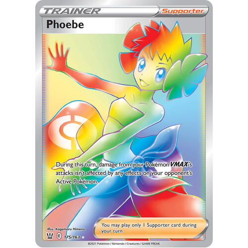 Phoebe 175/163 SWSH Battle Styles Full Art Holo Hyper Rare Trainer Pokemon Card NEAR MINT TCG