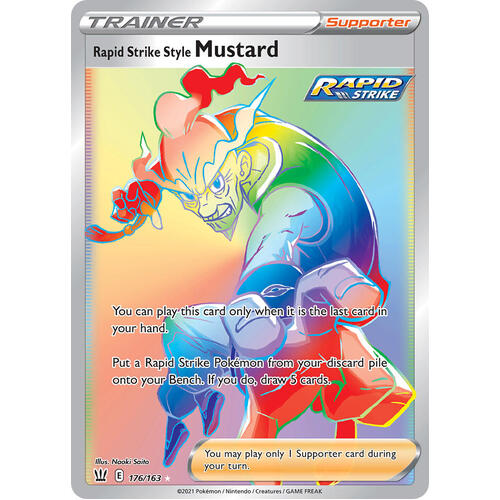 Rapid Strike Style Mustard 176/163 SWSH Battle Styles Full Art Holo Hyper Rare Trainer Pokemon Card NEAR MINT TCG
