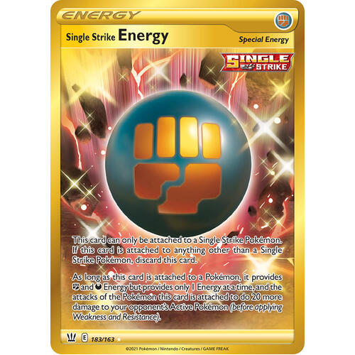 Single Strike Energy 183/163 SWSH Battle Styles Full Art Holo Secret Rare Pokemon Card NEAR MINT TCG