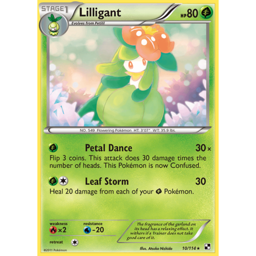 Lilligant 10/114 BW Base Set Rare Pokemon Card NEAR MINT TCG
