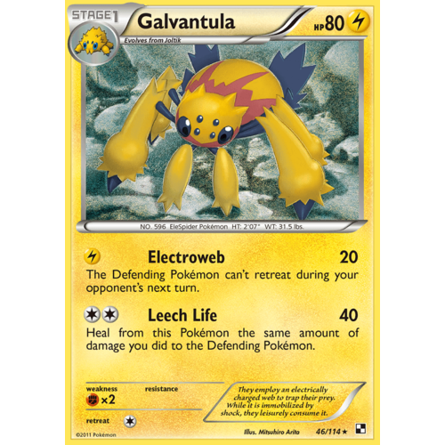 Galvantula 46/114 BW Base Set Rare Pokemon Card NEAR MINT TCG