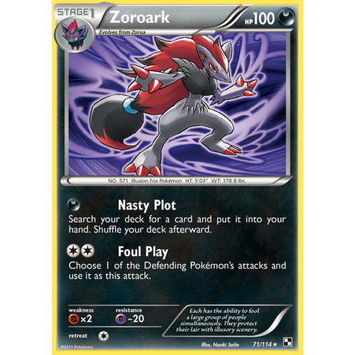 Zoroark 71/114 BW Base Set Holo Rare Pokemon Card NEAR MINT TCG