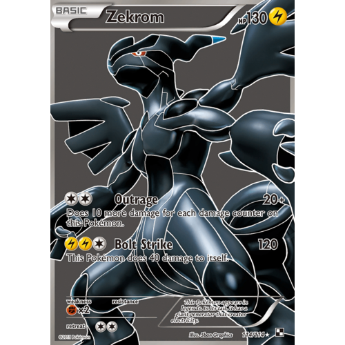 Zekrom 114/114 BW Base Set Holo Ultra Rare Full Art Pokemon Card NEAR MINT TCG