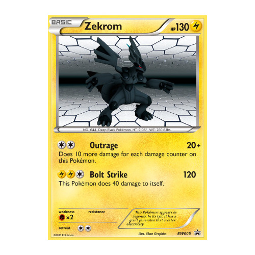 Zekrom BW005 BW Black Star Promo Pokemon Card NEAR MINT TCG