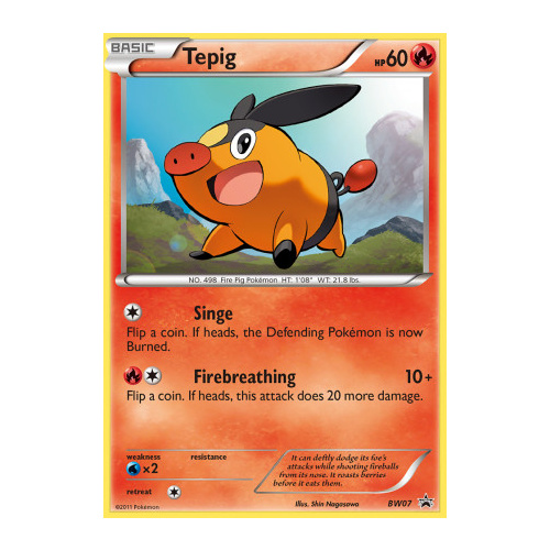 Tepig BW07 BW Black Star Promo Pokemon Card NEAR MINT TCG