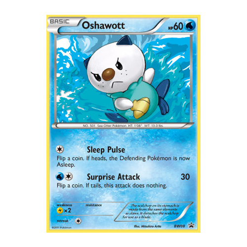 Oshawott BW08 Bw Black Star Promo Pokemon Card NEAR MINT TCG