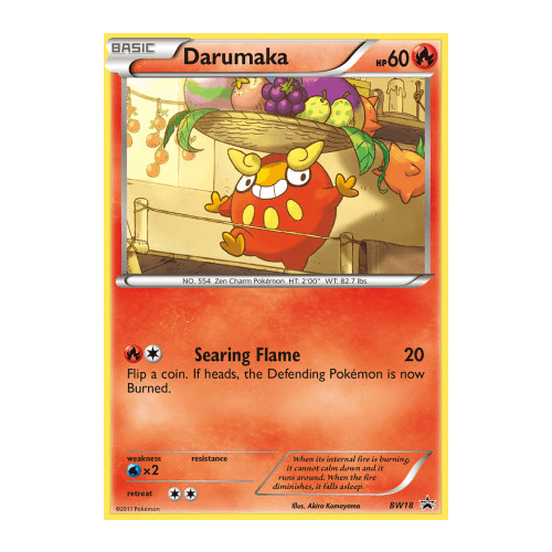 Darumaka BW18 BW Black Star Promo Pokemon Card NEAR MINT TCG