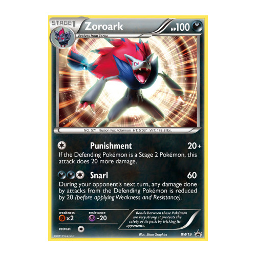 Zoroark BW19 BW Black Star Promo Pokemon Card NEAR MINT TCG