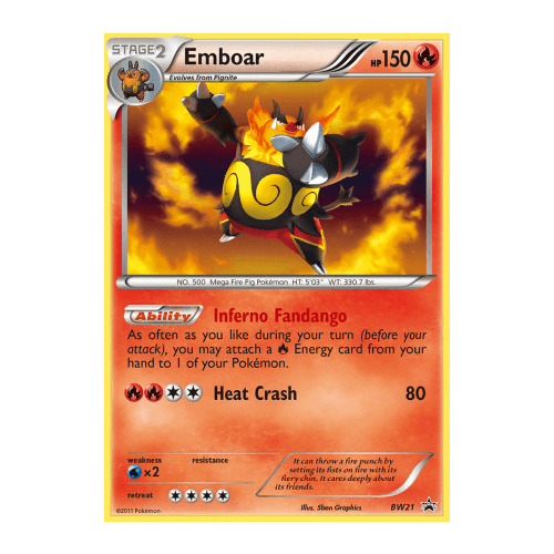 Emboar BW21 BW Black Star Promo Pokemon Card NEAR MINT TCG