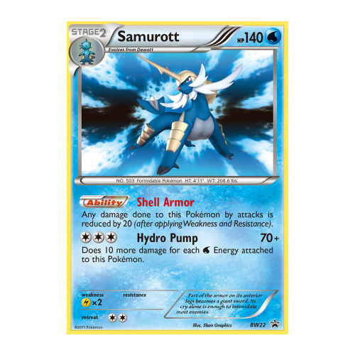 Samurott BW22 BW Black Star Promo Pokemon Card NEAR MINT TCG