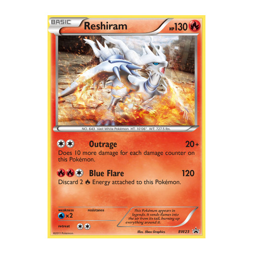 Reshiram BW23 BW Black Star Promo Pokemon Card NEAR MINT TCG