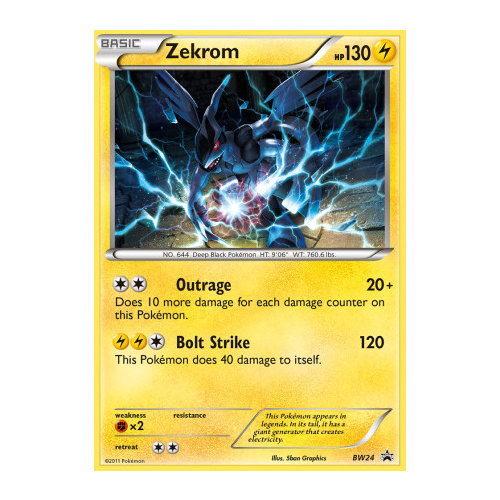 Zekrom BW24 BW Black Star Promo Pokemon Card NEAR MINT TCG