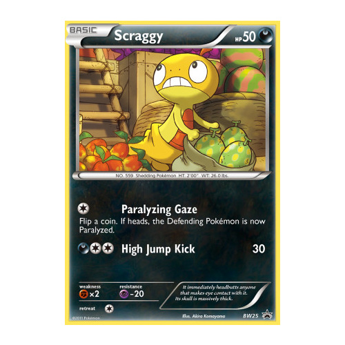 Scraggy BW25 BW XY Black Star Promo Pokemon Card NEAR MINT TCG
