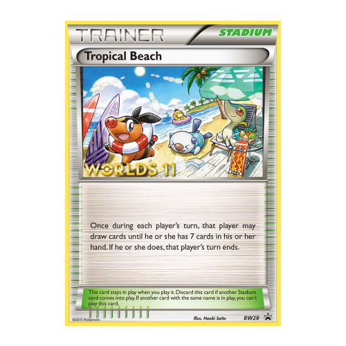 Tropical Beach BW28 BW Black Star Promo Pokemon Card NEAR MINT TCG