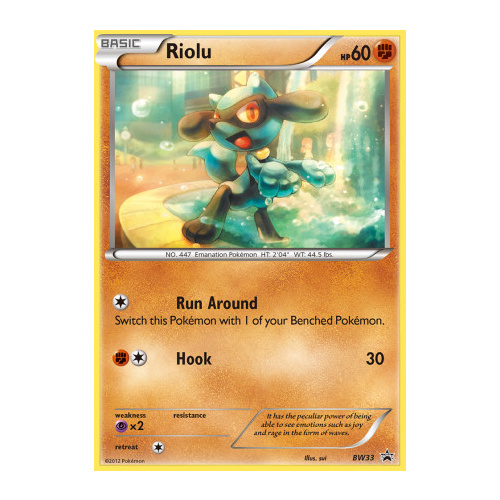 Riolu BW33 BW Black Star Promo Pokemon Card NEAR MINT TCG
