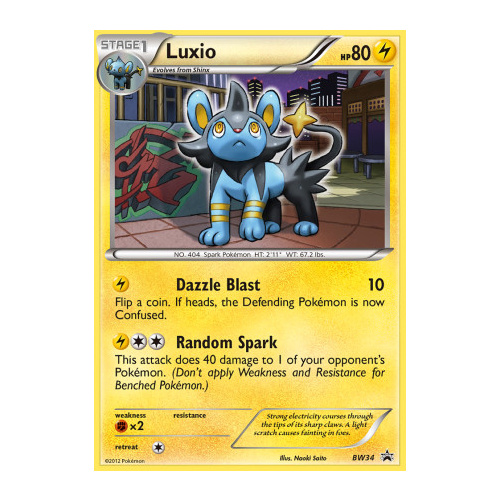Luxio BW34 BW Black Star Promo Pokemon Card NEAR MINT TCG