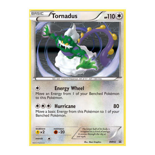 Tornadus BW42 BW Black Star Promo Pokemon Card NEAR MINT TCG
