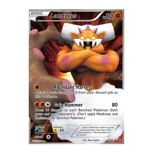 Landorus BW43 BW Black Star Promo Pokemon Card NEAR MINT TCG