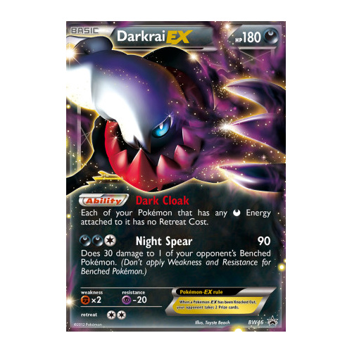 Darkrai EX BW46 BW Black Star Promo Pokemon Card NEAR MINT TCG
