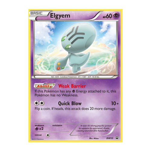 Elgyem BW55 BW Black Star Promo Pokemon Card NEAR MINT TCG