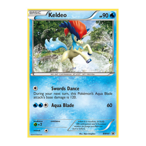 Keldeo BW60 BW Black Star Promo Pokemon Card NEAR MINT TCG