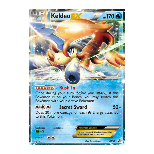 Keldeo EX BW61 BW Black Star Promo Pokemon Card NEAR MINT TCG