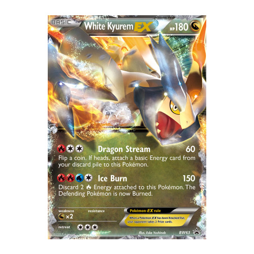White Kyurem EX BW63 BW Black Star Promo Pokemon Card NEAR MINT TCG