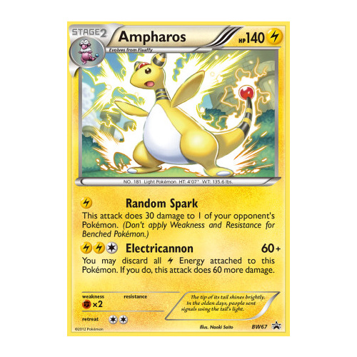 Ampharos BW67 BW Black Star Promo Pokemon Card NEAR MINT TCG
