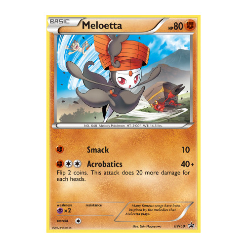 Meloetta BW69 BW Black Star Promo Pokemon Card NEAR MINT TCG
