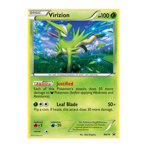 Virizion BW70 BW Black Star Promo Pokemon Card NEAR MINT TCG