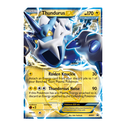 Thundurus EX BW81 BW Black Star Promo Pokemon Card NEAR MINT TCG