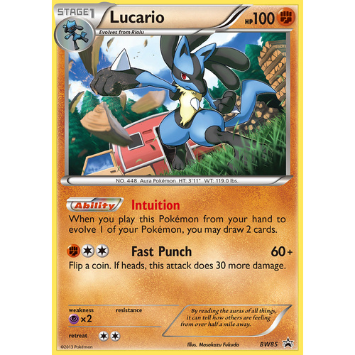 Lucario BW85 BW Black Star Promo Pokemon Card NEAR MINT TCG