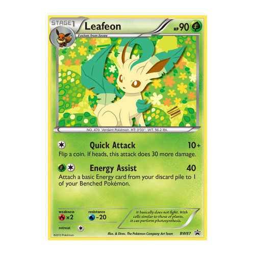 Leafeon BW87 BW Black Star Promo Pokemon Card NEAR MINT TCG