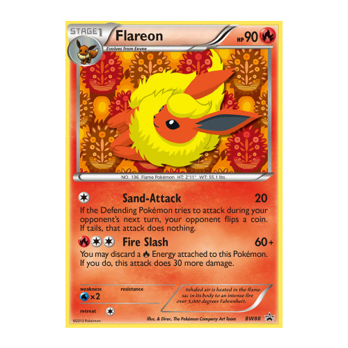 Flareon BW88 BW Black Star Promo Pokemon Card NEAR MINT TCG